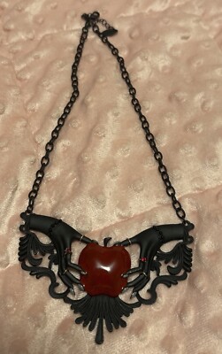 Disney Parks Magic & Mischief Villains Evil Queen Poison Apple Necklace NWOT-image