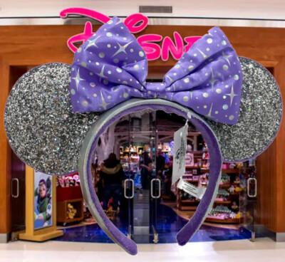 DisneyPark Tomorrowland Celestial Silver Purple Minnie Ears Headband Kid Adult-image