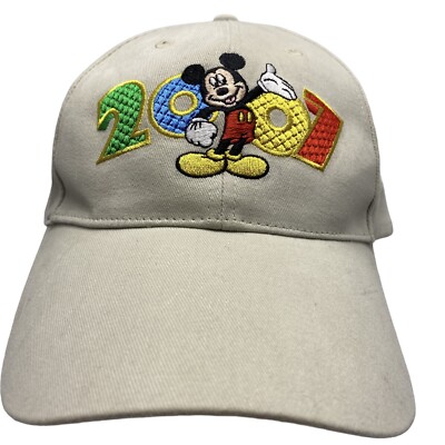 Walt Disney World 2007 Mickey Mouse Tan Baseball Hat Adjustable Cotton-image