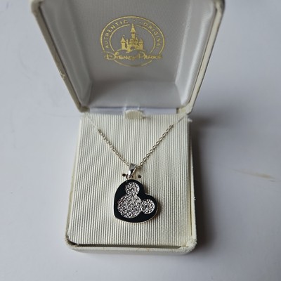 Disney Arribas✿Pave Heart Necklace Mickey Mouse Made wit Crystals from Swarovski-image