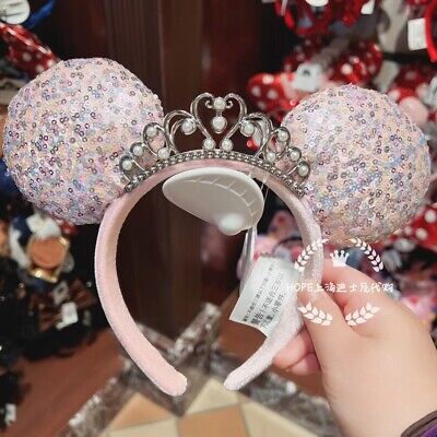 Headband Minnie Mouse Disney Parks Tiara Sequin Princess Crown Ears Pink-image