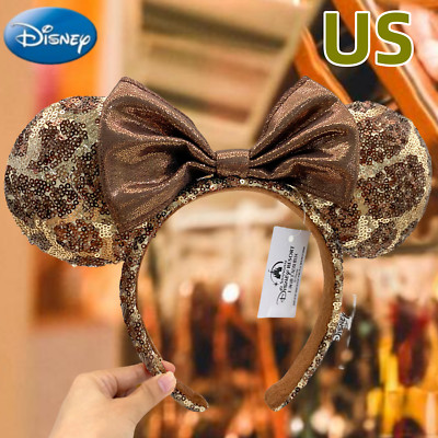 Disney-Park Giraffe Animal Print Sequin Minnie Ears Leopard Headband Accessories-image