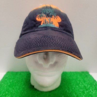 Vintage Walt Disney World Hat Mickey Mouse Surfing Orange Tie Dye Strap Back Cap-image