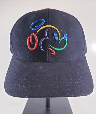 Walt Disney World Mickey 3D Colorful Embroidered Black Strapback Hat Cap Vintage-image