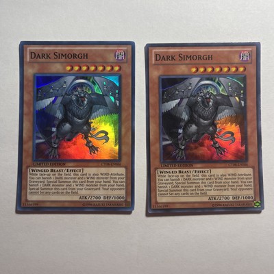 2x YuGiOh! Dark Simorgh CT08-EN006 Limited Edition Promo Super Rare Holo - MP-image