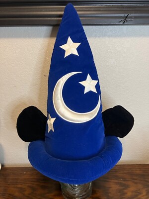 Vintage Walt Disney World Mickey Mouse Fantasia Blue Sorcerer Wizard Hat w Ears-image