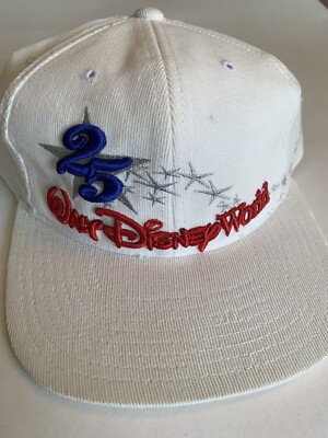 NEW Vintage Walt Disney World Cap Hat Embroidered 25th Anniversary corduroy-image