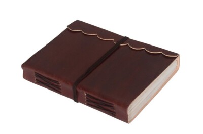 Vintage Leather bound Journal Antique Handmade Paper Notebook Diary Sketchbook-image