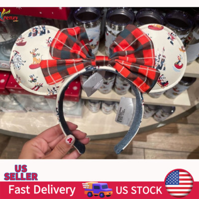 Disney  Parks Holiday Lodge Snow Mickey Christmas Minnie Mouse Ears Headband 💖-image