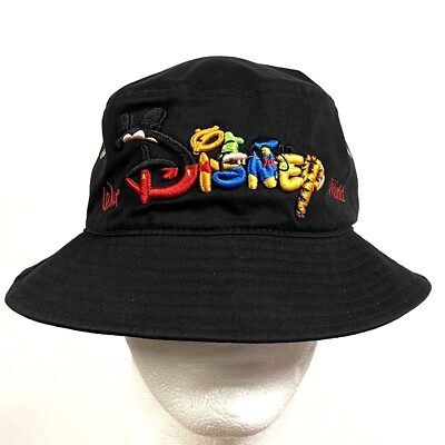 VTG Walt Disney World Youth Bucket Hat Small Adult Embroidered Black One Size-image