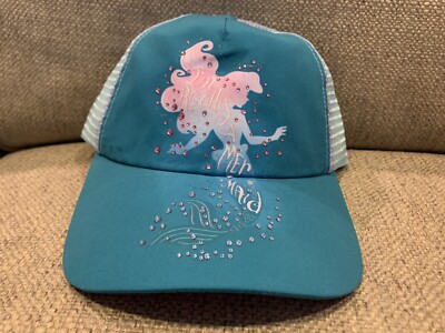 NWT Disney Parks Ariel The Little Mermaid Baseball Cap Rhinestone Sequined Adult-image