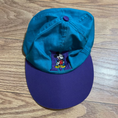 Vintage Mickey Mouse Hat Cap Blue Colorblock Embroidered Disney 90s-image