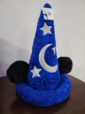 Vintage Walt Disney World Mickey Sorcerers Apprentice Fantasia Blue Plush Hat-image