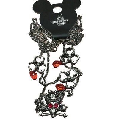New Walt Disney World Pirates Of The Caribbean  NECKLACE Jack Sparrow skull- NWT-image