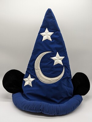 Mickey Mouse Walt Disney World Sorcerer Wizard Fantasia Blue Hat W/Ears (Read)-image