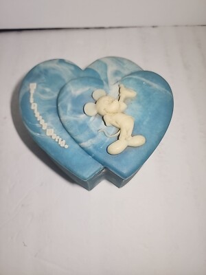 Vintage Walt Disney World Heart Shaped Trinket Box With Cameo-image