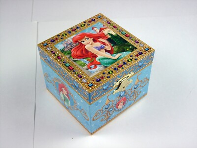 Disney Parks Ariel Little Mermaid Jewelry Music Box Plays Under The Sea Cute-image