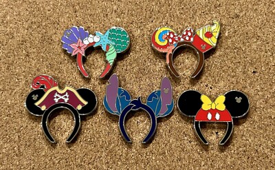 2025 Disney’s Ear Headband Hidden Disney Pin Set ~ Full set of 5!-image