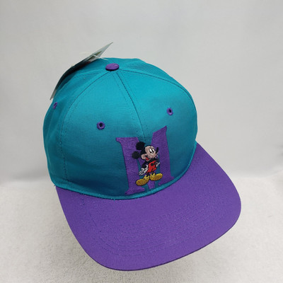 Vintage 90s Mickey Mouse Unlimited Colorblock Embroidered Disney Snapback Hat -image