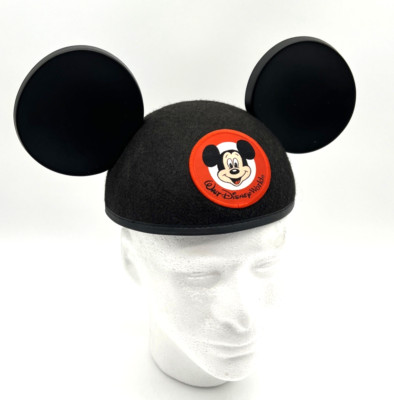 DISNEY Mickey Mouse Hat w/Ears Black Logo Adult One Size Walt Disney World-image