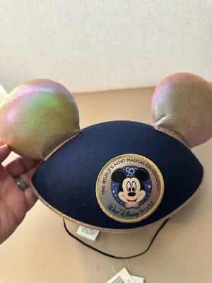 Disney Mickey Ears Hat - Walt Disney World 50th Anniversary Earidescent NWT-image