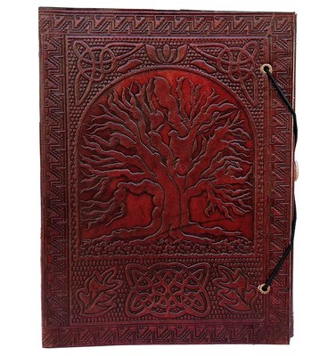 Large Tree of Life Leather Journal Bound Leather Journal Leather Journal to-image