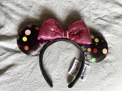 Disney Parks Rock The Dots Multi Colored Polka Dot Minnie Ears Headband WDW-image