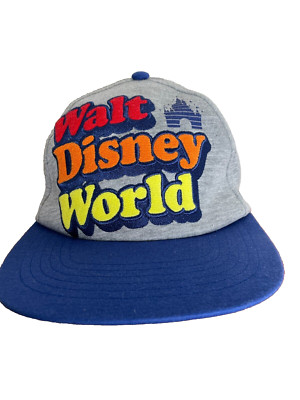 Walt Disney World Ball Cap Hat NWT Gray Blue Felt 1971 Embroidered Retro-image