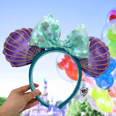 Mermaid Ariel Purple Iridescent Disneyland Minnie Ear Headband Disney Parks Ears-image
