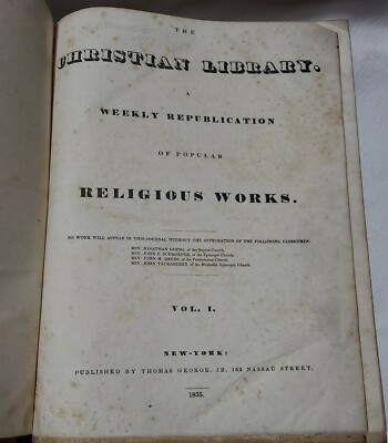 The Christian Library Weekly Religious Journal Vol.1 1835 New York -image
