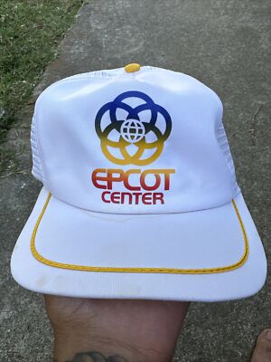 vintage 80s WALT DISNEY WORLD EPCOT CENTER NEW ERA SNAPBACK HAT trucker NWT-image