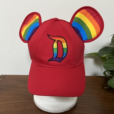 Disney Hat Rainbow Mickey Ears Baseball Cap Disneyland LGBT Gay Days NEW RARE-image