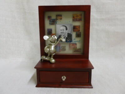 Walt Disney World Mickey Mouse Original Watch Jewelry Box Pewter Mickey Figurine-image