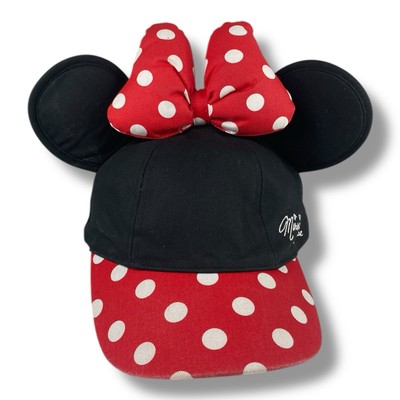 Walt Disney World Parks Minnie w/Ears Polka Dots Adult Red Hat Baseball Cap-image