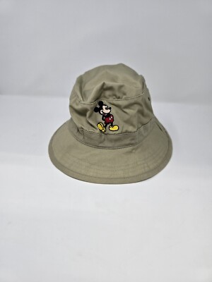 Vintage Mickey Mouse Walt Disney World Bucket Floppy Hat Tan Unisex Goofy Hat Co-image