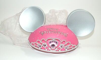 Vintage Walt Disney World Disney Princess Mickey Ears Hat Pin Tiara Fabric Veil-image