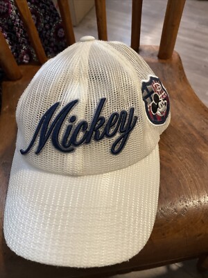 Walt Disney World Mickey Mouse Golf Hat Cap Snapback Plaid Patch Mesh Breathable-image