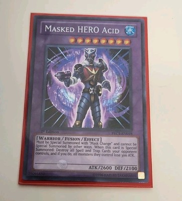 Yugioh Masked HERO Acid PRC1-EN018 1st Edition Secret Rare 2012 Tin NM 🔥 -image