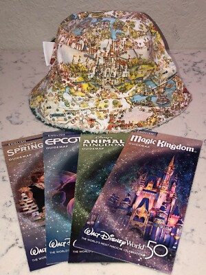 Walt Disney World 50th Anniversary Vault Park Maps Adult Bucket Hat FREE Maps-image