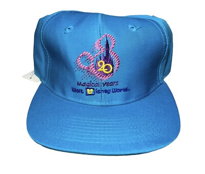 Vtg Walt Disney World 20th Anniversary 1991 Teal Blue Hat Cap Magical Years NEW-image