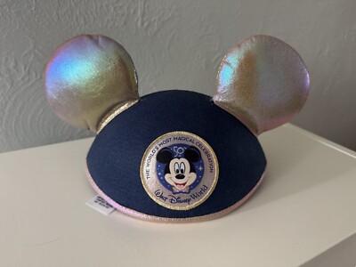 Disney Mickey Ears Hat - Walt Disney World 50th Anniversary Blue Gold NWOT-image