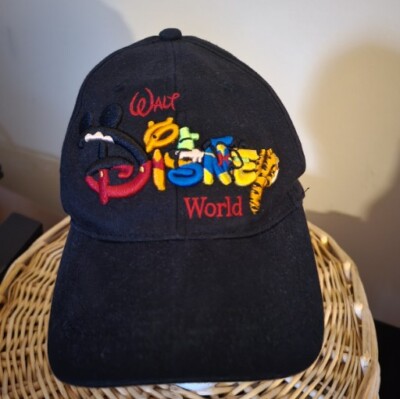 Walt Disney World Ball Cap Snap Back Hat Black Embroidered Pooh Tigger -image