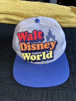 Disney Parks Walt Disney World Retro Snapback Gray Adjustable Hat New-image