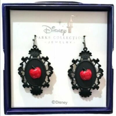 NWT Disney Parks Magic & Mischief Villains Evil Queen Poison Apple Earrings -image