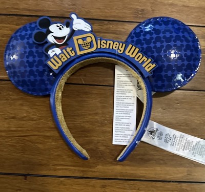 Disney Parks WDW Walt World Blue Making Magic Mickey Mouse Ears Headband Ear-image