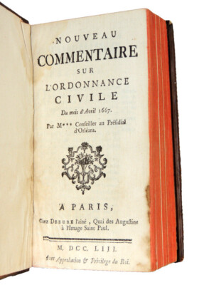 Droit.Jousse. Nouveau commentaire sur l'Ordonnance Civile du mois d'avril 1667.-image