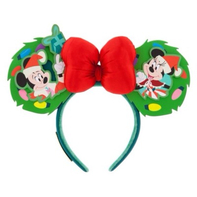Disney Parks Mickey Minnie Holiday Loungefly Mouse Ears Headband Glow In Dark-image