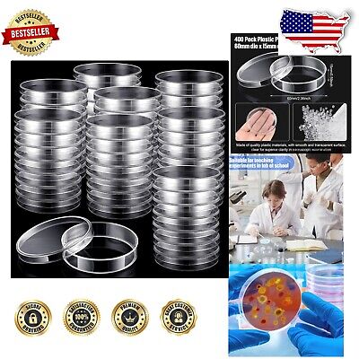Versatile 400 Pack of Sterile Plastic Petri Dishes 60mm - Ideal for Experiments-image