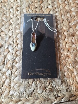 Arribas Disney Park Necklace Shoe Slipper Cinderella Made wth Swarovski Crystals-image