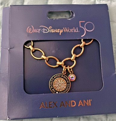 !Disney Alex & Ani Bracelet MOST MAGICAL PLACE ON EARTH Castle Fireworks Silver-image